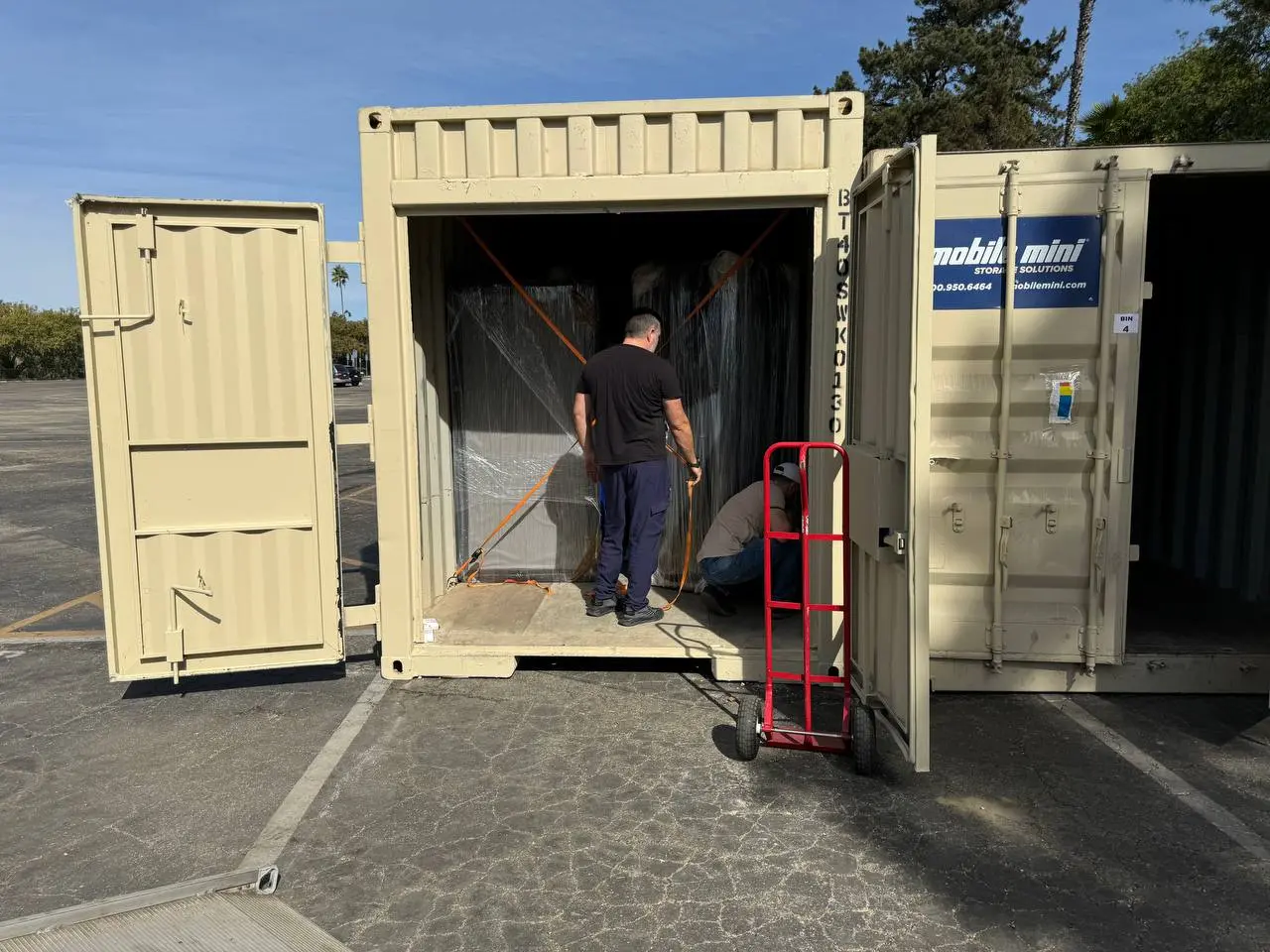 Eagle Star Moving crew preparing items for loading in Brentwood, California