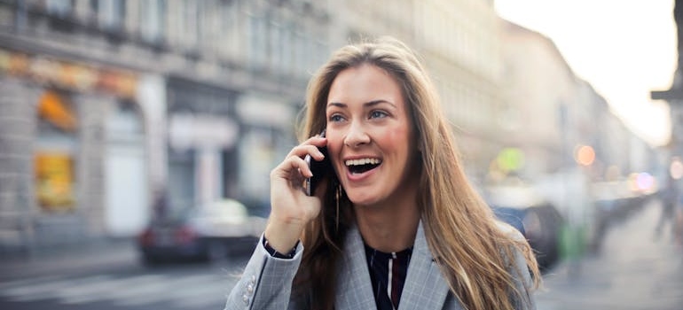 Woman making a phone call.