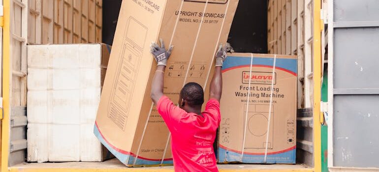 man holding box