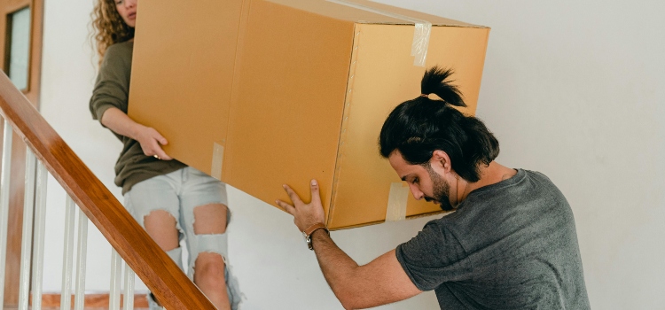 a boy helping while moving from Burbank to Pasadena