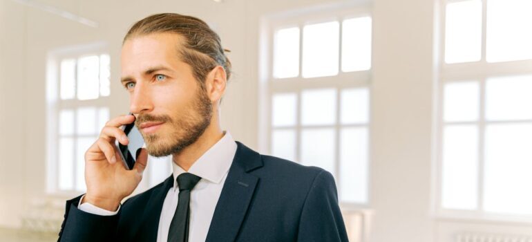man calling Los Angeles residential movers