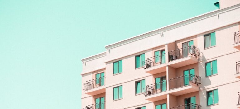 Modern Apartment Building with Balconies