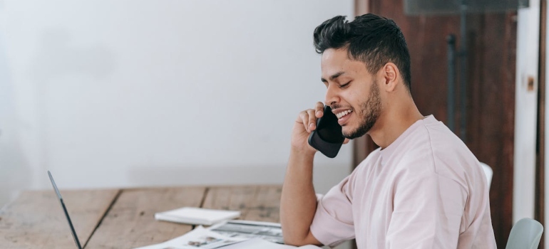 Person making a call
