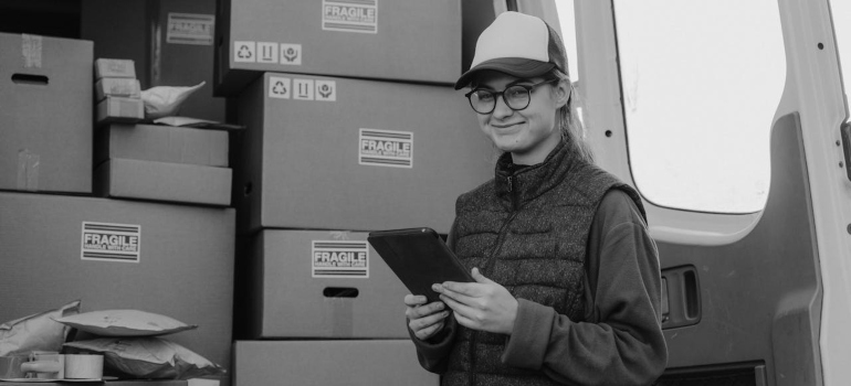 Person standing in front of a van